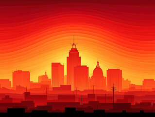 Naklejka premium Indiana state skyline