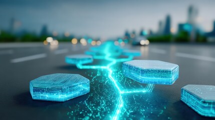 Innovative electric pathways futuristic transportation infrastructure urban environment visual concept modern viewpoint technology impact