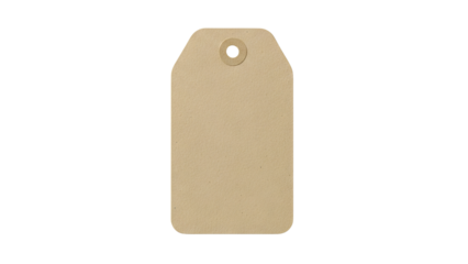 Blank Kraft Paper Tag Isolated on Black Background with Copy Space