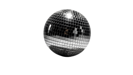 Sparkling Disco Ball Isolated on Black Background for Party and Dance
