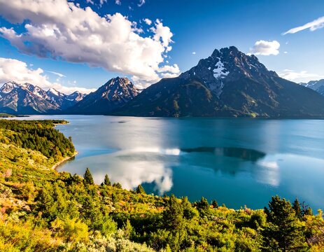 lake in the mountains of canada