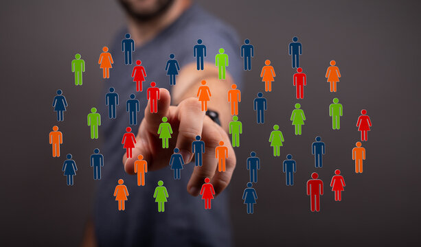 An image illustrating a diverse group of people represented by colorful figures, fostering unity and connection. Emphasizing teamwork and collab