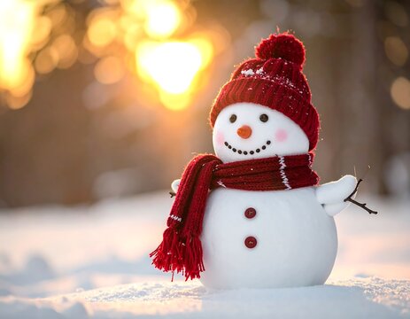 snowman with red hat