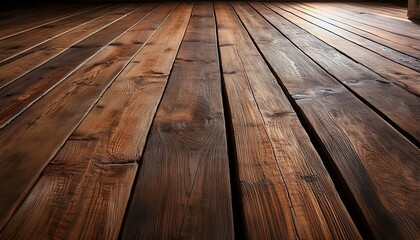 rustic barn wood floor with weathered brown tones and subtle grain intricacies angled view creating a warm inviting atmosphere