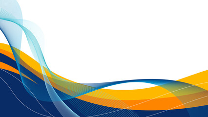 Abstract wave background with blue and yellow colors