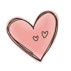 Doodle Illustration of Pink Heart