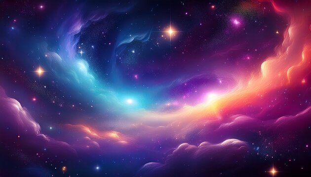 colorful galaxy background with stars and nebula for space themed design and wallpaper use