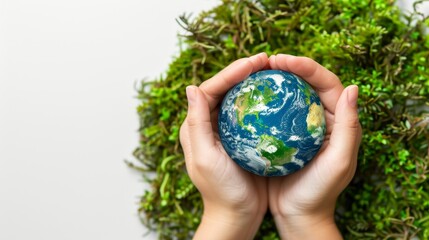 Earth day celebration on a white background to promote world environment awareness and action