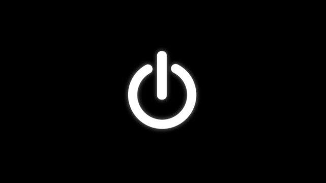 Power button icon glowing isolated on alpha channel