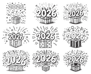 Four black and white Black Friday sale promotional graphics featuring shopping bags and 