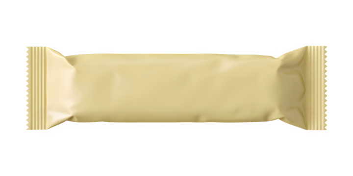 Gold foil wrapped candy bar mockup for advertising templates uses