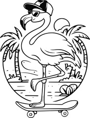 Tropical Sunset Beach with Palm Trees Artwork