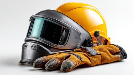 Safety Gear Display: A comprehensive display of protective equipment. An array of safety equipment essential for industrial applications, arranged with meticulous attention to detail.