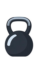 A black iron kettlebell for fitness training and exercise.