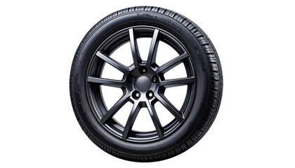 Fototapeta premium Vehicle Tire and Wheel Cut Out on Clear Background