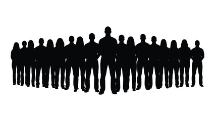 Diverse group of people silhouettes isolated on white background, Vector