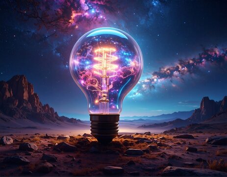 light bulb on the background of sky