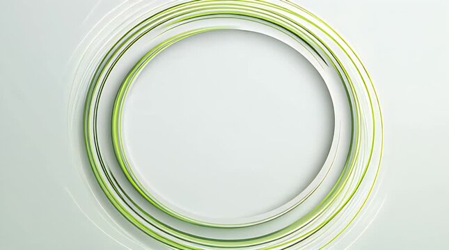 Abstract image featuring concentric circles in varying shades of green, set against a white gradient background, conveying a sense of elegance