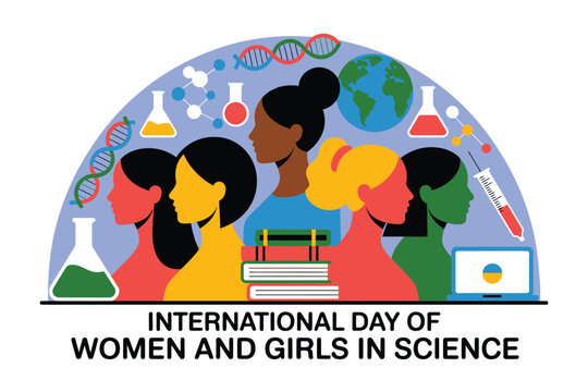 Illustration for international day of women and girls in science