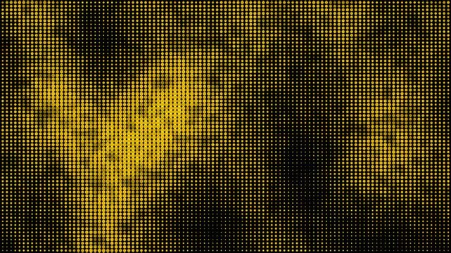 Yellow halftone texture background animated. Abstract halftone dots pattern with texture. Dotted animated gradient.