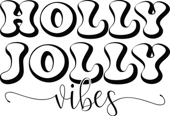 holly jolly vibes T-shirt ,Festive holly jolly vibes illustration with christmas elements