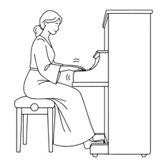 Elegant Musician Line Art &ndash; Musician Vector Illustration Featuring Creative Harmony Form &ndash; Musician Drawing &ndash; Line Art Drawing of Musician &ndash; Musician Icon