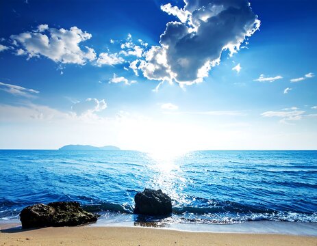 ocean waves and rocks