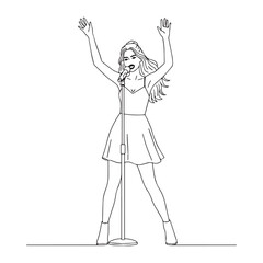 Contemporary Musician Line Art &ndash; Musician Vector Graphic with Artistic Studio Design &ndash; Musician Drawing &ndash; Line Art Drawing of Musician &ndash; Musician Icon