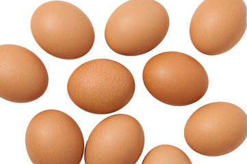 Fresh Brown Eggs Isolated on Transparent Background