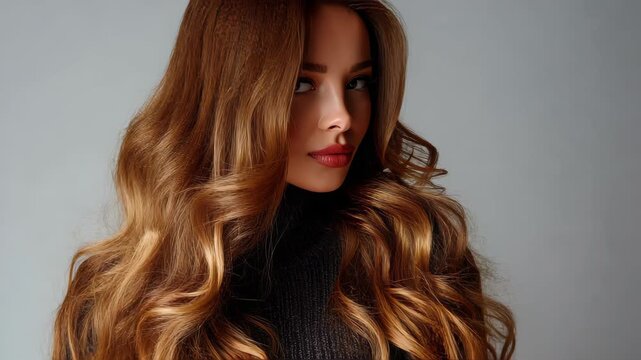 Beauty girl with long and shiny wavy Hair ,coloring and toning, shatush and balayash . Beautiful women