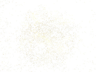 Soft gold dust particles scattered on black, sparkling glitter splatter texture. luxurious glitter confetti overlay.