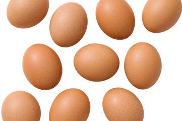 Fresh Brown Eggs Isolated on Transparent Background
