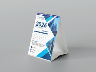 Monthly calendar template for 2026 year. Wall calendar in a minimalist style. Week Starts on Sunday.