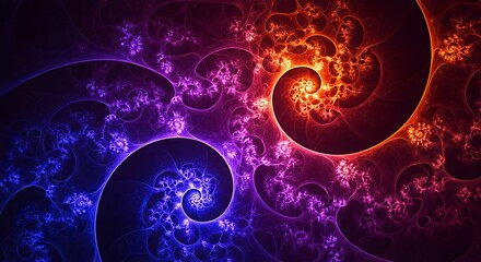 Abstract Fractal Swirls in Vibrant Colors