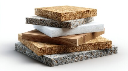 Texture Spectrum: A meticulously arranged assortment of diverse surface samples showcases a symphony of textures, from wood's organic warmth to stone's cool permanence, embodying design choices.