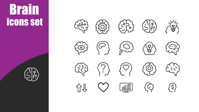 Brain  icons set