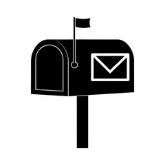 classic mailbox silhouette with a protruding envelope