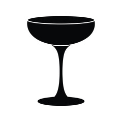 Elegant coupe glass isolated black silhouette