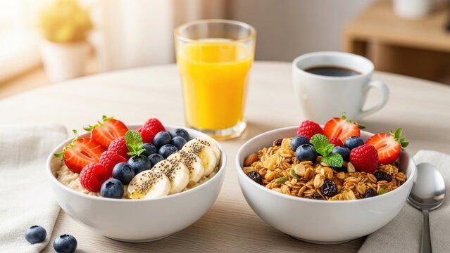 muesli with fresh fruits