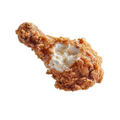 Crunchy Chicken Drumstick: A single, delectable fried chicken drumstick, boasting a golden, crispy exterior and tender, juicy meat inside. Capturing the essence of comfort food and savory delight.