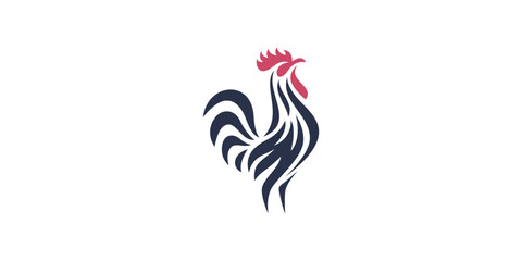 Unique Premium Abstract Silhouette of a Rooster Logo Design Illustration Template