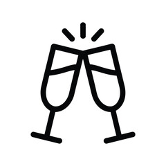 Toasting glasses celebration event icon silhouette