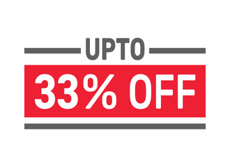Up to 33% Off sale offer text design icon vector illustration