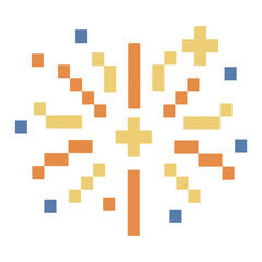 Pixel fireworks celebration icon