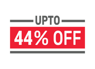 Up to 44% Off sale offer text design icon vector illustration