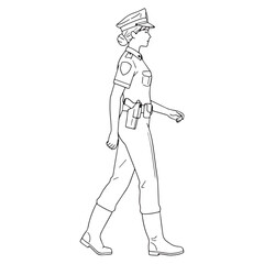 Professional Police Line Art – Police Vector Illustration with Structured Law Enforcement Form – Police Drawing – Line Art Drawing of Police – Police Icon