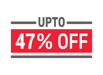 Up to 47% Off sale offer text design icon vector illustration