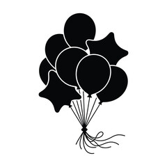 Bunch of balloons party celebration silhouette