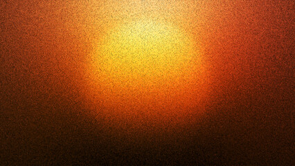 Hazy sun expanding through vibrant warm gradient with grain texture created from thousands of individual dots evokes dreams and nostalgia. Molten glowing circle, sunlike orb or large glowing sphere