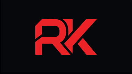 RK Letter Logo Design Vector Template.